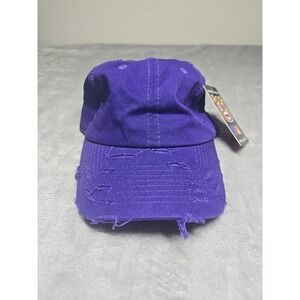 Baws Adjustable Distressed Hat/Cap with Strapback Purple Baseball Cap New